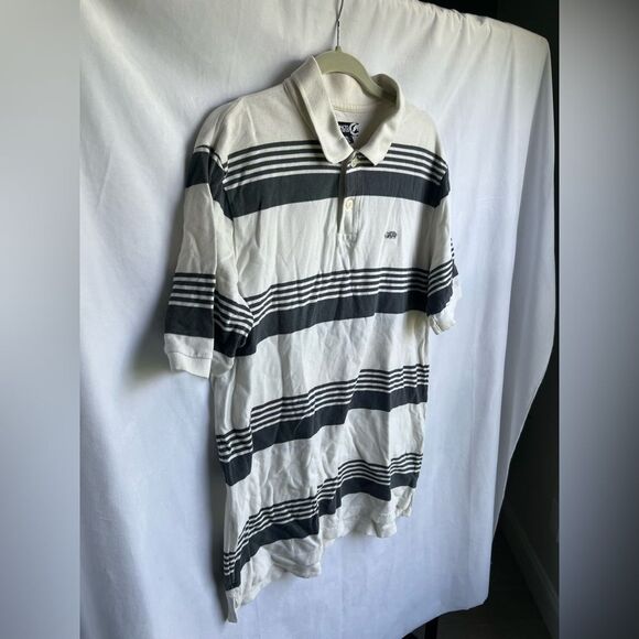 Echo Unlimited STRIPED SHORT SLEEVE POLO SHIRT size Large - Picture 4 of 6